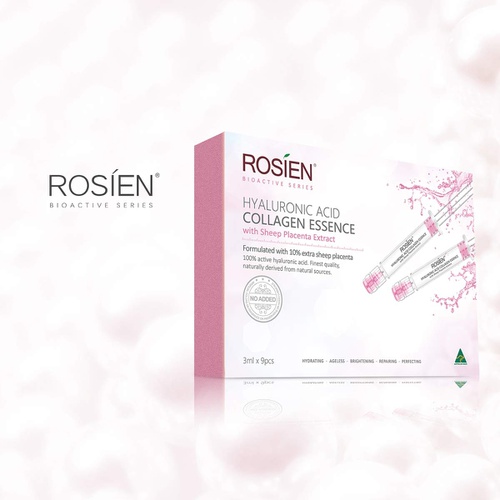  Rosien Hyaluronic Acid Micro Collagen Essence with Sheep Placenta Extract 9pcs x 3ml