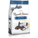 Russell Stover Dark Chocolate Coconut, 6 Ounce Mini Gusset Bag, Sweet Coconut Covered in Rich Chocolate Candy, Individually Wrapped