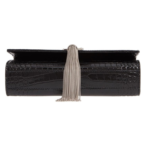 이브 생로랑 Saint Laurent Small Kate Croc Embossed Leather Shoulder Bag_NOIR