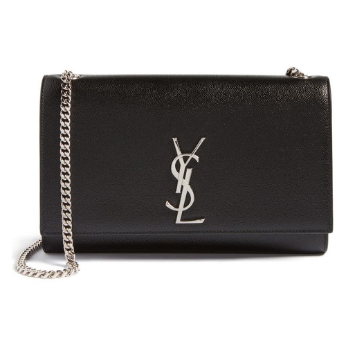 이브 생로랑 Saint Laurent Medium Kate Leather Wallet on a Chain_NERO