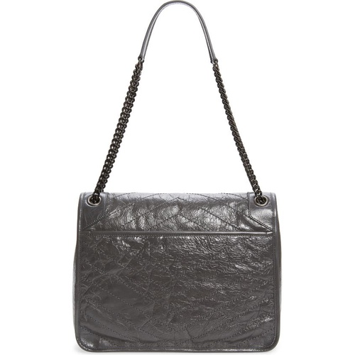 이브 생로랑 Saint Laurent Large Niki Crinkled Matelasse Leather Shoulder Bag_STORM