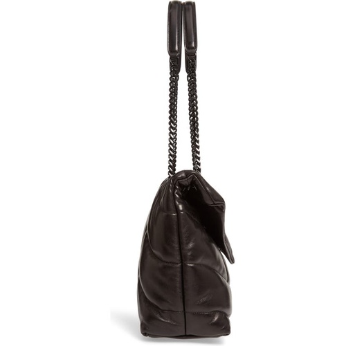 이브 생로랑 Saint Laurent Medium Loulou Quilted Puffer Leather Shoulder Bag_NOIR