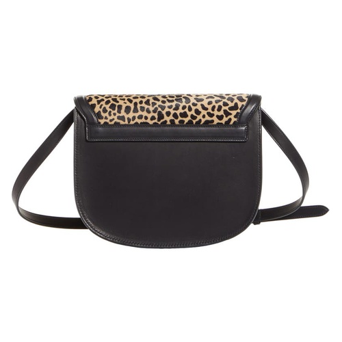 이브 생로랑 Saint Laurent Kaia Leopard Print Genuine Calf Hair & Leather Shoulder Bag_BEIGE/NERO/NERO