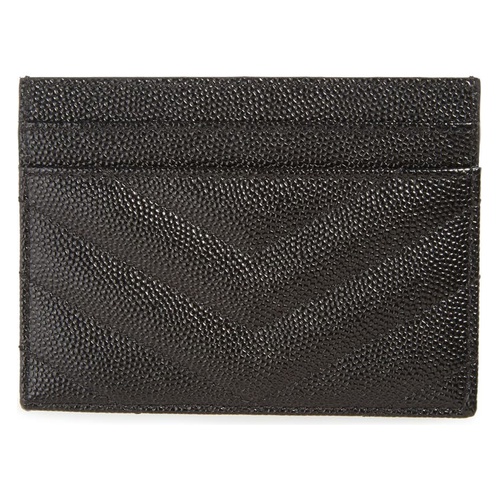 이브 생로랑 Saint Laurent Monogram Quilted Leather Credit Card Case_NERO