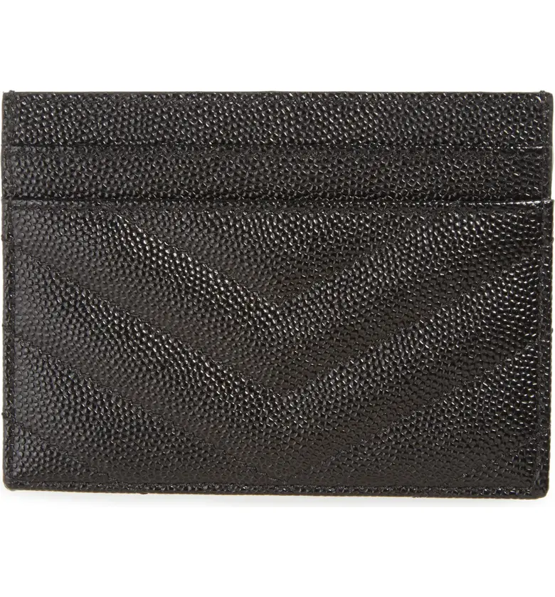이브 생로랑 Saint Laurent Monogram Quilted Leather Credit Card Case_NERO