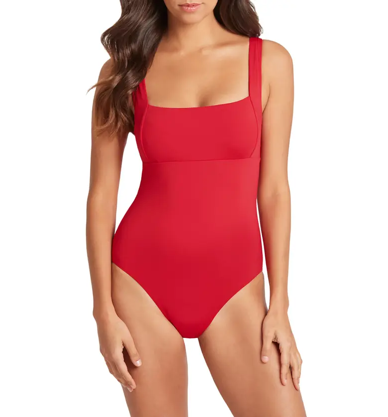 Sea Level Underwire One-Piece Swimsuit_RED