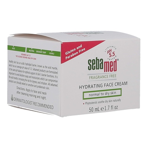  Sebamed Fragrance-Free Hydrating Face Cream Moisturizer pH 5.5 Dermatologist Recommended 1.7 Fluid Ounces (50 Milliliters),white