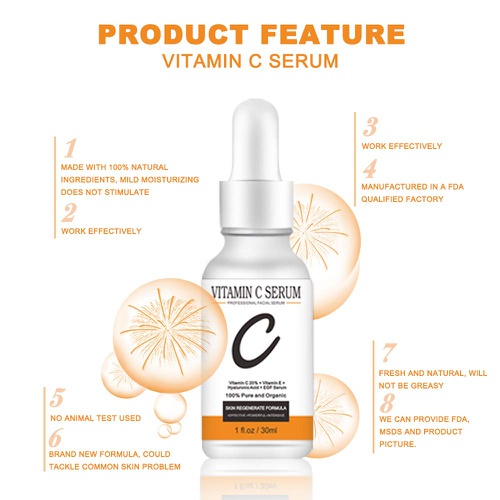  SEEWW Vitamin C Face Serum Vitamin E Hyaluronic Acid Essence for Moisturizing Firming Anti-aging