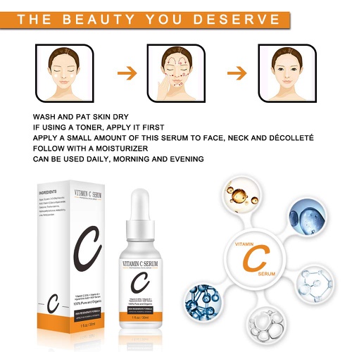  SEEWW Vitamin C Face Serum Vitamin E Hyaluronic Acid Essence for Moisturizing Firming Anti-aging