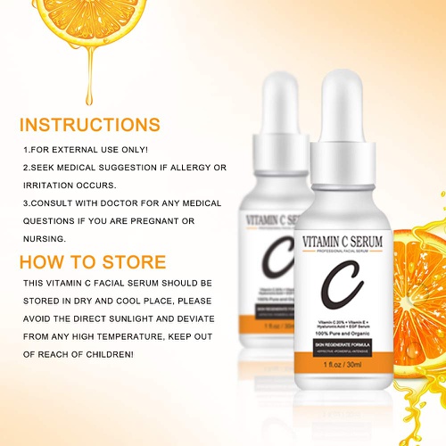  SEEWW Vitamin C Face Serum Vitamin E Hyaluronic Acid Essence for Moisturizing Firming Anti-aging