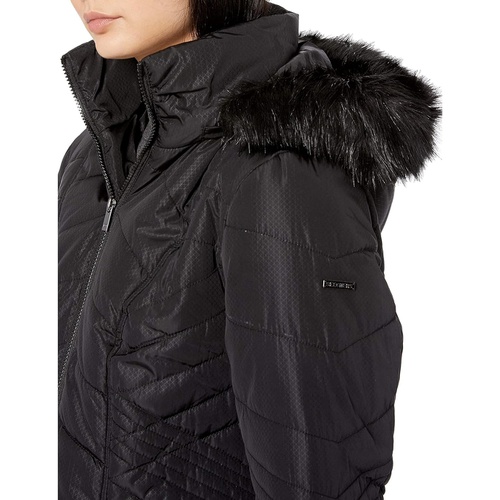 스케쳐스 SKECHERS Mens Warm Winter Jacket with Faux Trimmed Hood