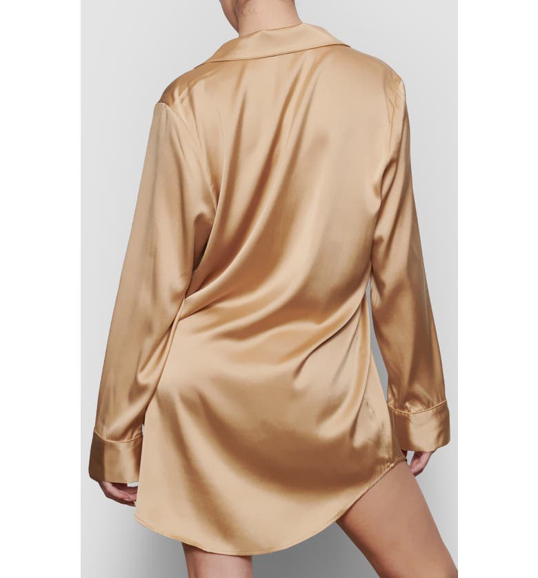  SKIMS Stretch Silk Button-Up Night Dress_HONEY