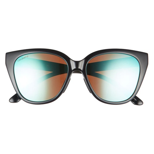  Smith Era 55mm ChromaPop Polarized Cat Eye Sunglasses_BLACK/ ChromaPop OPAL