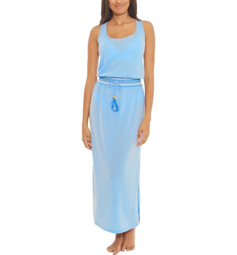 Soluna Sunset Smocked Scoop Neck Cover-Up Dress_BABY BLUE