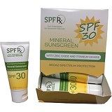 SPF Rx Natural Facial and Body Sunscreen SPF 30 with Zinc Oxide & Titanium Dioxide- Mineral Based Sunblock- Best Natural Lotion with SPF for Body and Face-chemical Free (1 oz- 12 pack)