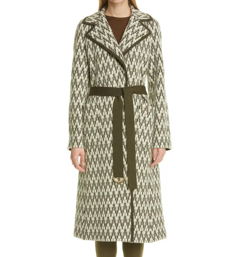 ST JOHN COLLECTION St. John Collection Herringbone Wool Blend Coat_OLEM