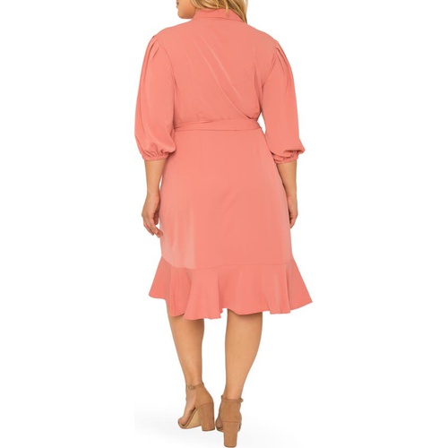  Standards & Practices Kylie Ruffle Wrap Dress_DUSTY PINK