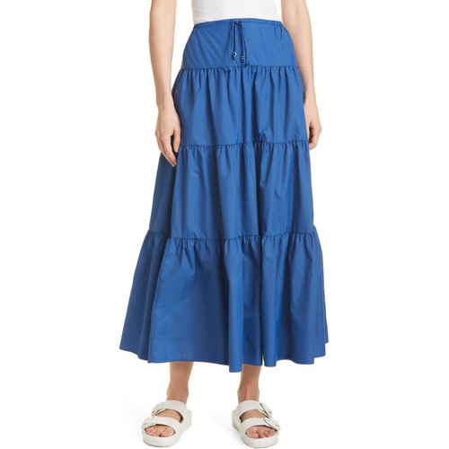  STAUD Lucca Recycled Nylon Drawstring Skirt_COBALT