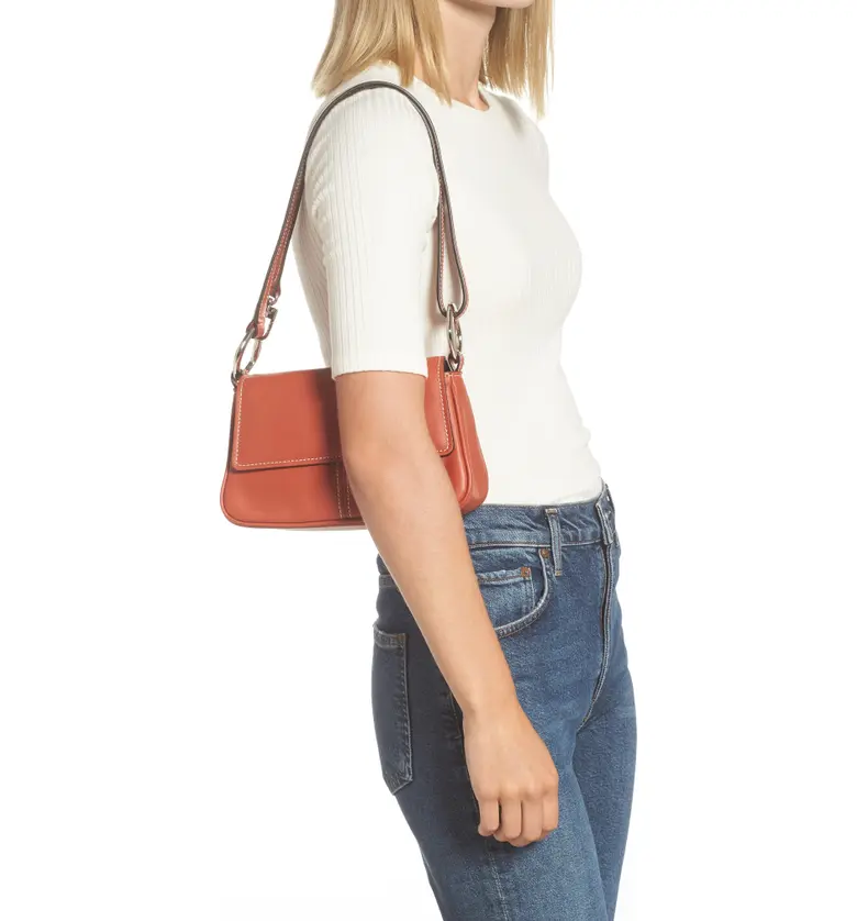  STAUD Tia Convertible Leather Shoulder Bag_RUST