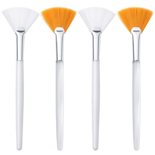  SUMAJU 4 Pcs Facial Brushes Fan Mask Brush,Soft Applicator Brushes Makeup Tools for Peel Mask Makeup