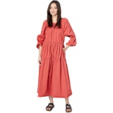 SUNDRY Shirred Cotton Woven Tiered Dress