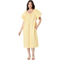 SUNDRY Stripe Woven Midi Dress