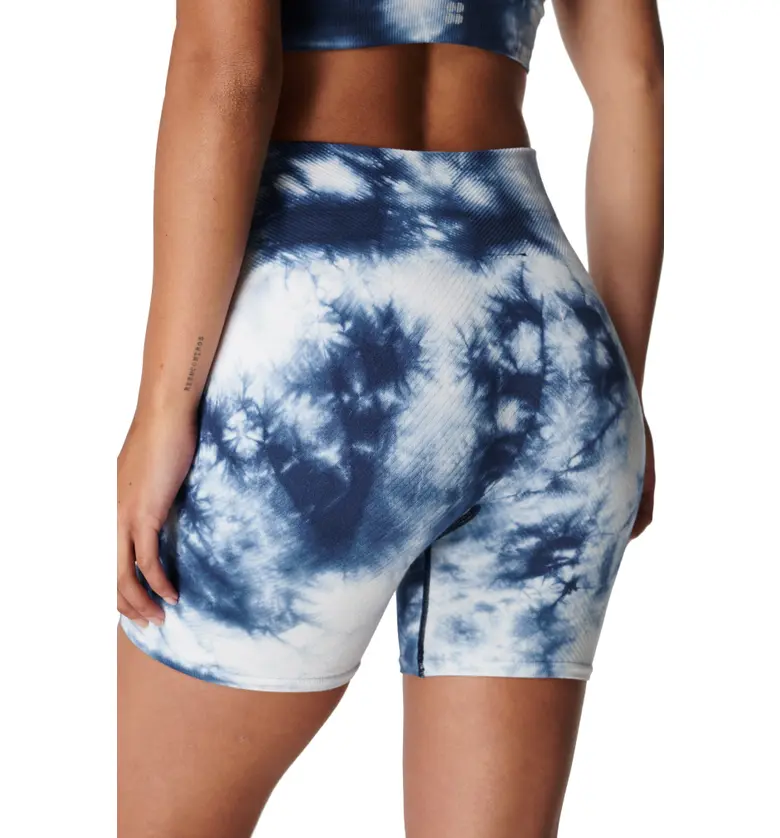  Sweaty Betty Mindful Seamless Yoga Shorts_BLUE TIE DYE
