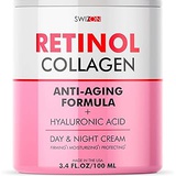 SWIZON Anti-Wrinkle Retinol Cream for Face - Firming and Lifting Effect - Anti-Aging Face Moisturizer for Women and Men - Day and Night Neck, Double Chin, and Face Cream with Hyaluronic A