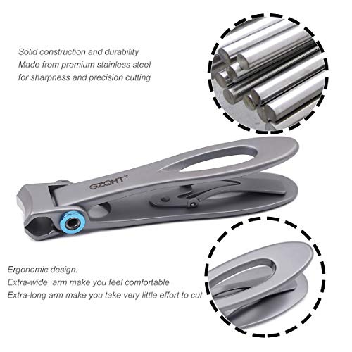  SZQHT 15mm Wide Jaw Opening Nail Clippers for Thick Nails,Finger Nail Clippers for Ingrown Toenail Clippers for Men,Tough Nails, Seniors, Adults.Deluxe Sturdy Stainless Steel Big(S