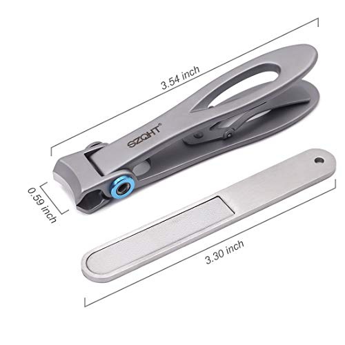  SZQHT 15mm Wide Jaw Opening Nail Clippers for Thick Nails,Finger Nail Clippers for Ingrown Toenail Clippers for Men,Tough Nails, Seniors, Adults.Deluxe Sturdy Stainless Steel Big(S