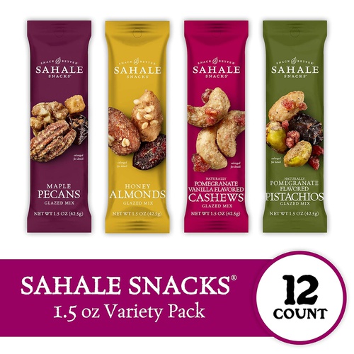  Sahale Snacks Glazed Nut Mix Variety Pack, 1.5 Ounces (Pack of 12)