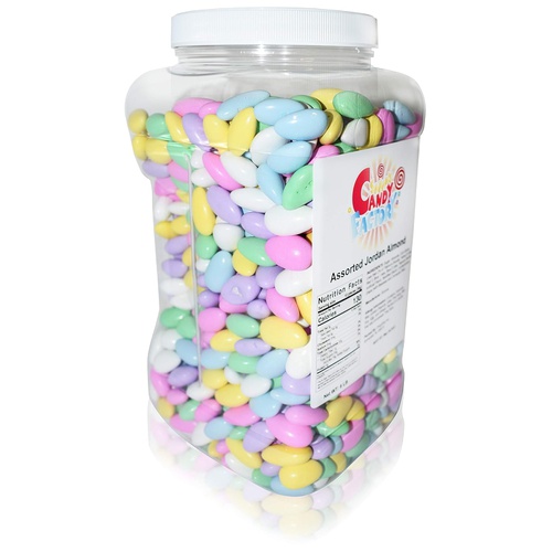  Sarahs Candy Factory Assorted Jordan Almonds in Jar, 6 Lbs