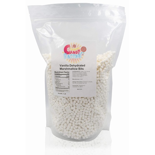  Sarahs Candy Factory Vanilla Mini Dehydrated Marshmallow Bits in Resealable Bag, 1lb
