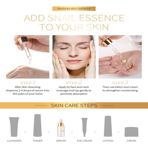  Seewe 24K Gold Face Hyaluronic Acid Serum Moisturizing Snail Day Essence for Improves Dullness Reduces Fine Lines and Anti-Aging Wrinkles