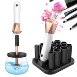 Senbowe Upgraded USB Makeup Brush Cleaner and Dryer Machine, Electric Cosmetic Automated Makeup Brush Spinner, Cleaning Solution Tool , 13 Collars, Wash and Dry in Seconds, Recharg