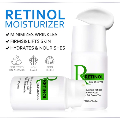  Senhorita Retinol Cream for Face-2.5% Retinol Moisturizer Cream with Vitamin E,Hyaluronic Acid and Green Tea-Anti Aging,Wrinkles & Acne-1.7 fl oz