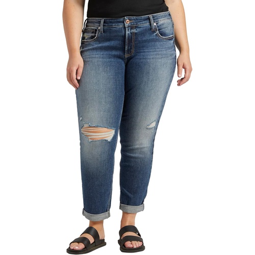  Silver Jeans Co. Plus Size Boyfriend Mid-Rise Slim Leg Jeans W27101EAE308