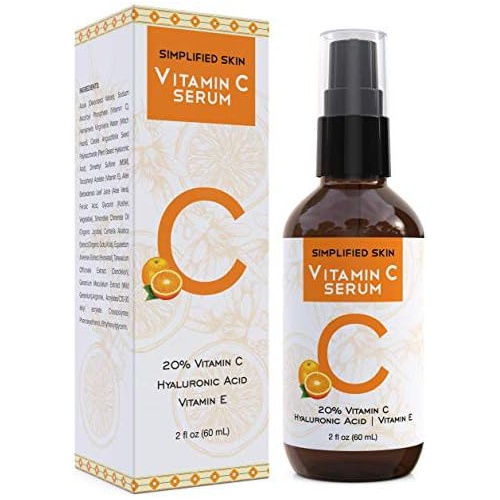  Vitamin C Serum 20% for Face & Eyes (2 oz). Anti Aging, Wrinkles, Acne & Dark Spot Remover Treatment with Hyaluronic Acid & VIT E. Best Antioxidant Facial Serum by Simplified Skin
