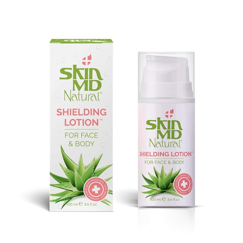  Skin MD Natural Shielding Lotion Skin MD Natural Face Cream, Moisturizer for Acne and Rosacea, 3.38 ounce with Pump
