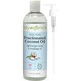 Fractionated Coconut Oil by Sky Organics (16 oz) Natural Fractionated Coconut Oil MCT Oil Moisturizing Coconut Carrier Oil Body Oil Coconut Makeup Remover Coconut Oil for Hair Skin