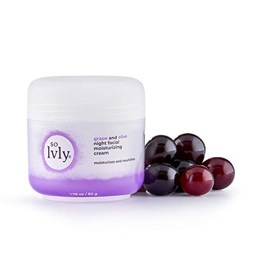  so lvly Skin Care Face Moisturizer, for Women, Improves Skin Elasticity, Grape & Olive, 1.76 Ounce