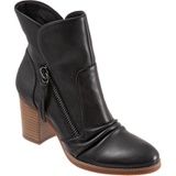 SoftWalk Kendall Ruched Upper Bootie_BLACK LEATHER