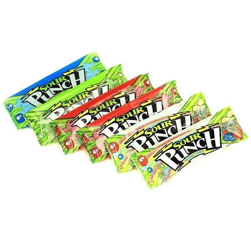 Sour Punch Straws, Variety 6 Pack, 4 Fruity Sweet & Sour Flavors, 4.5oz Trays
