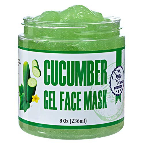  Spas Premium Cucumber Gel Face Mask, Deep purifying hydrating cucumber mask, anti-inflammatory and soothing, Gel mask with anti-oxidants and vitamins