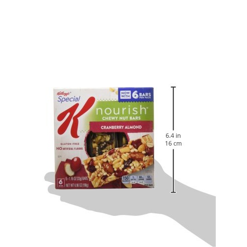  Special K Chewy Nut Bars, Cranberry Almond, Gluten Free, 6.96 oz (Pack of 8)