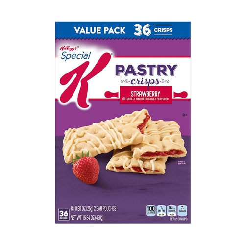  Special K Pastry Crisps, Strawberry, Value Pack, 15.84 oz, 36 Crisps, (Pack of 6, 216 crisps)