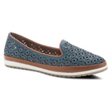 Spring Step Tulisa Perforated Leather Flat_BLUE LEATHER