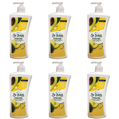  St. Ives Daily Hydrating Vitamin E & Avovado Body Lotion 21 oz (Pack of 6)