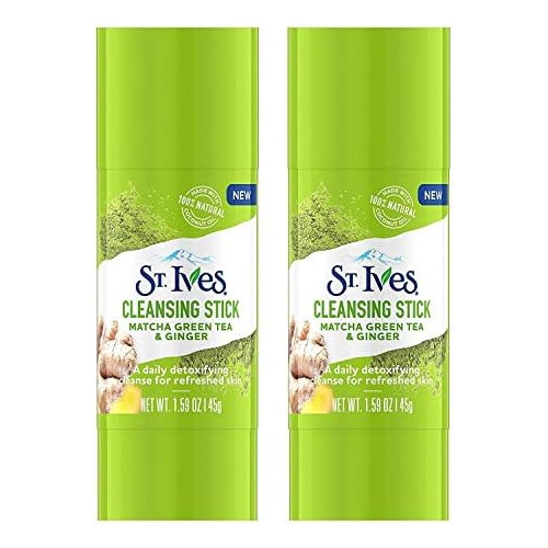  St. Ives Detox Me Daily Cleansing Stick, Matcha Green Tea & Ginger 1.6 Ounce (Pack of 2)