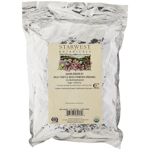  Starwest Botanicals Organic Milk Thistle Seed Powder, 1 Pound